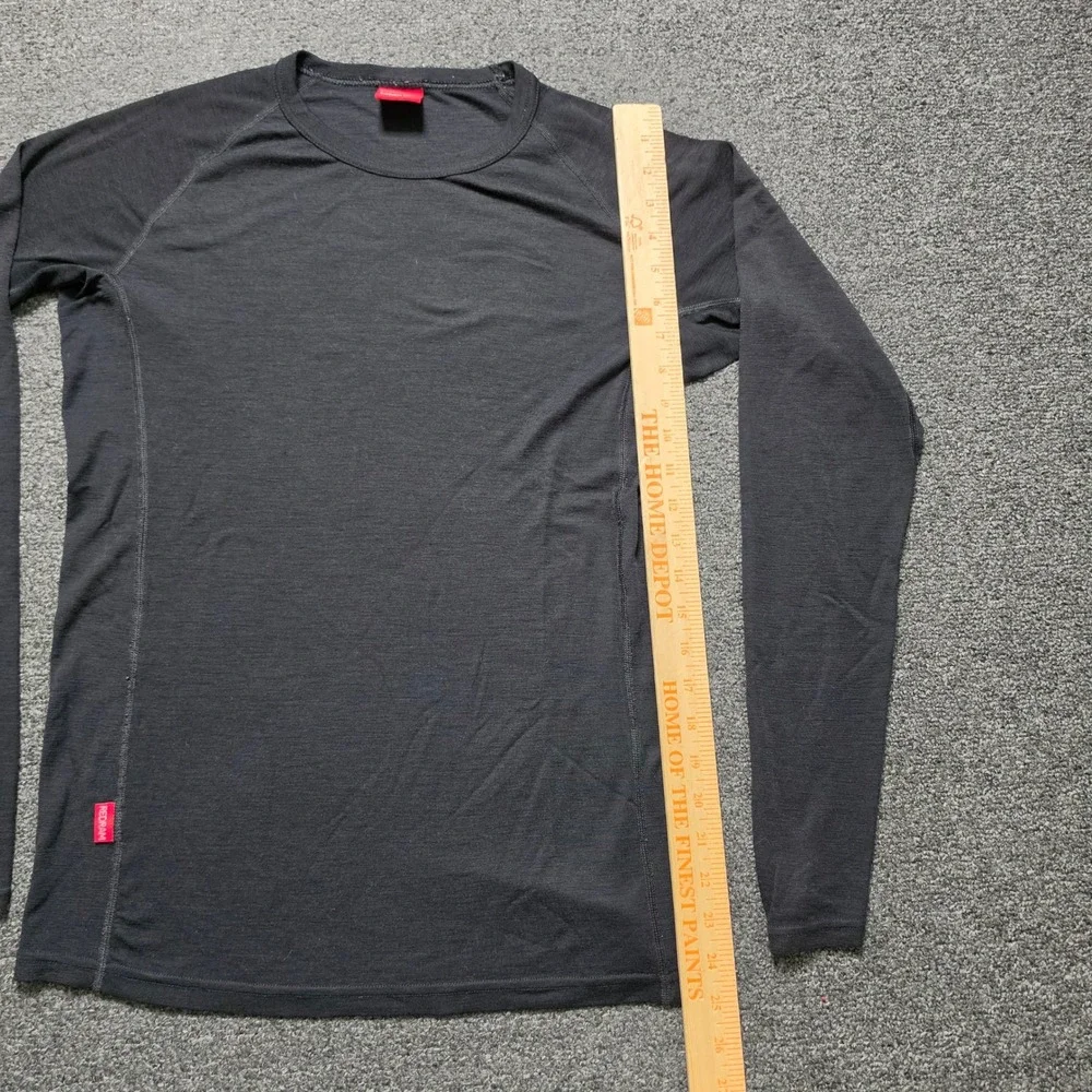 Icebreaker Redram Merino Wool Thermal Top‎ Black Mens Medium Long Sleeve Outdoor
